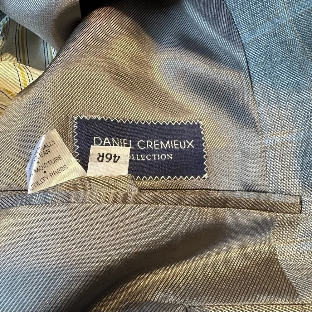 Daniel Cremieux Loro Piana Blazer Gray Plaid Sz 46R